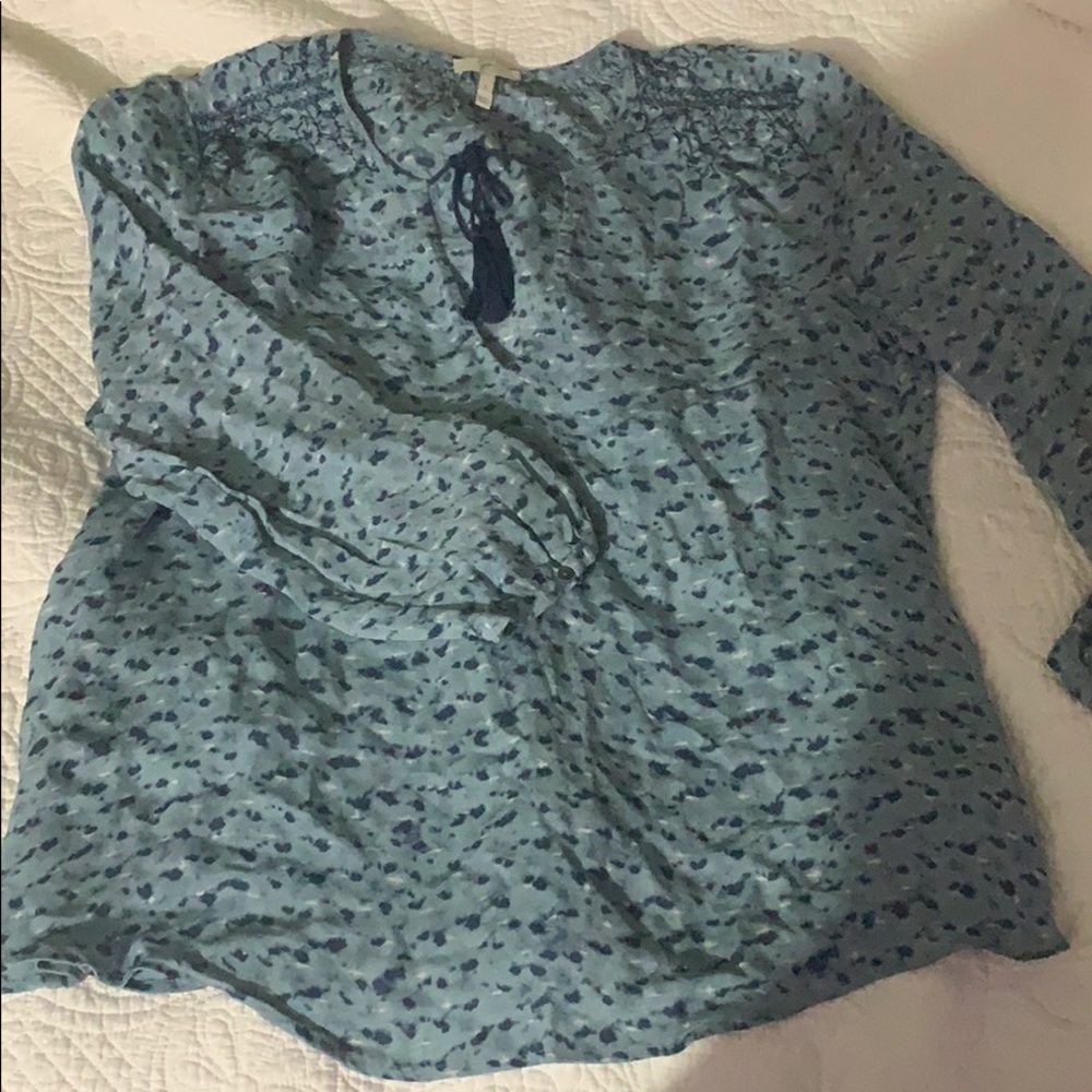 Joie blue silk blouse sz S